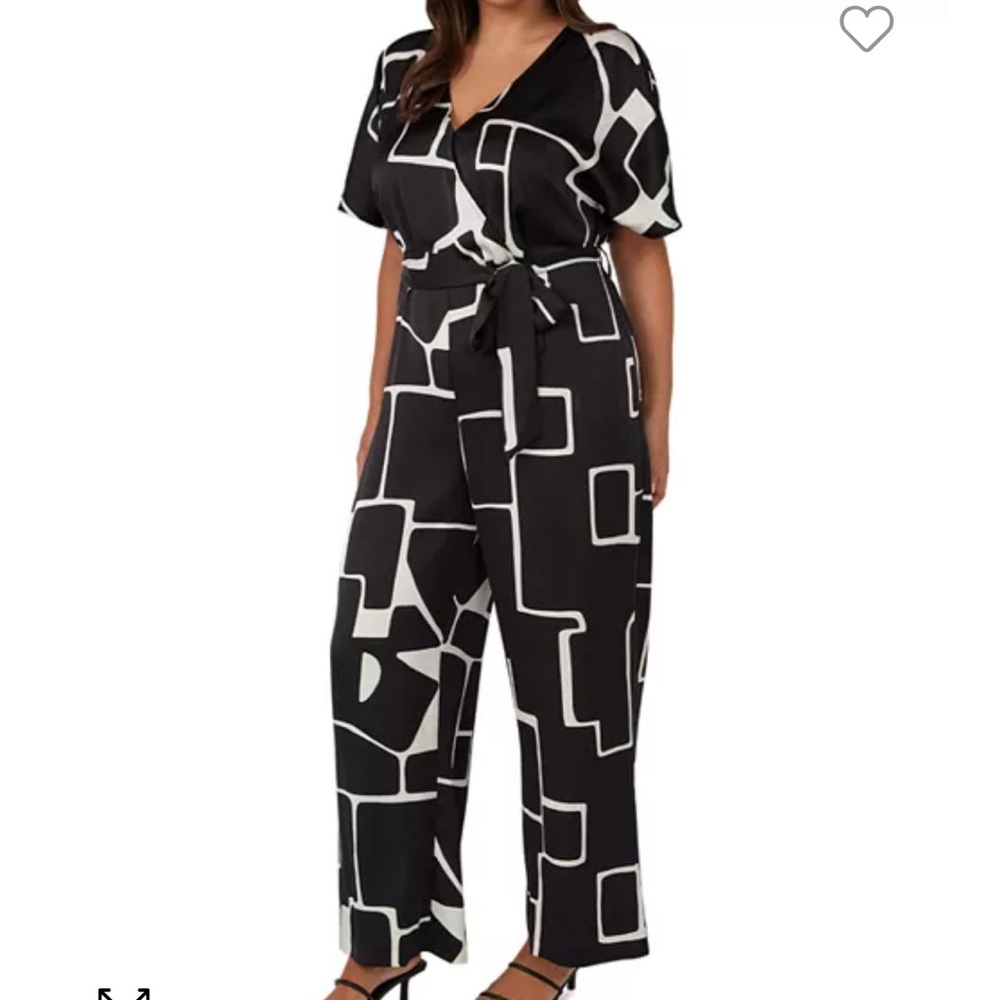Black and White Geometric Women's Jumpsuit